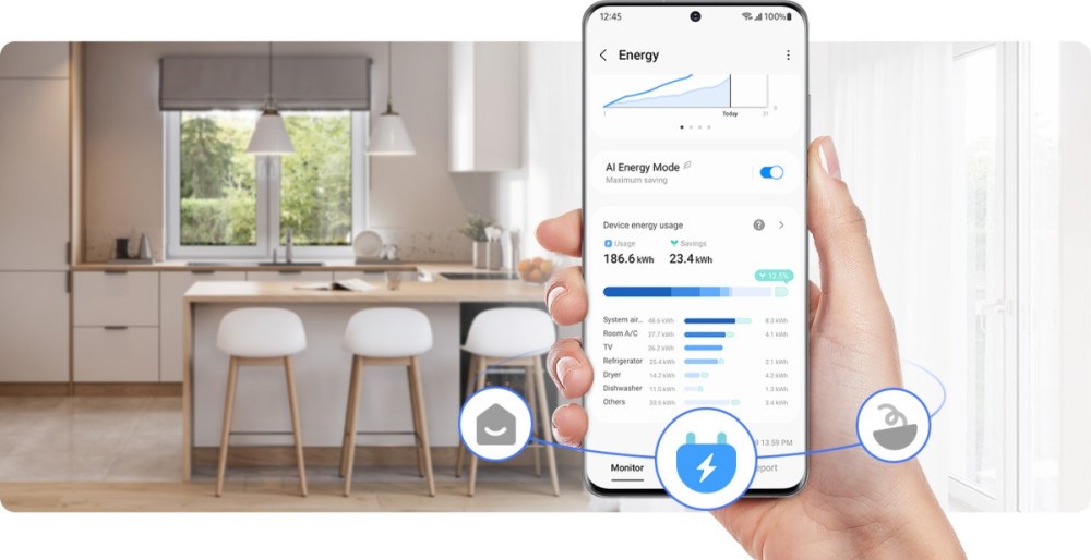 Samsung RB38C600EWW EF úsporný AI režim